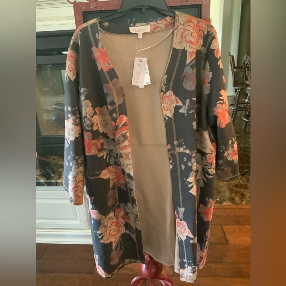 Faux suede duster.